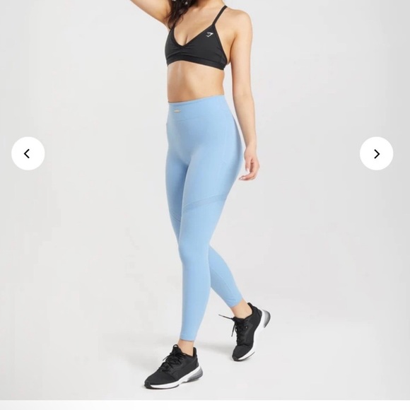 Gymshark x Whitney Simmons light Blue High-Waisted mesh detail Leggings XS - Picture 3 of 16